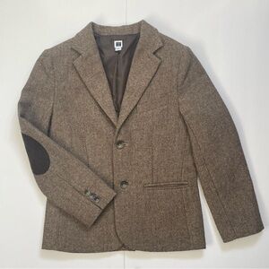 Janie and Jack Brown Wool Herringbone Blazer